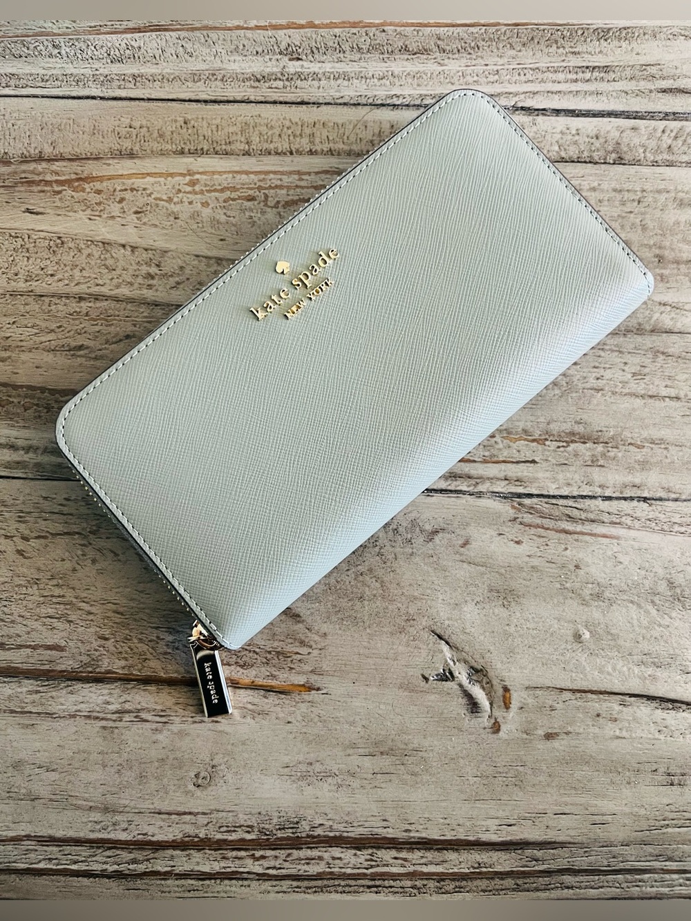 Kate Spade New York Sage Green Zip-Around Continental Wallet